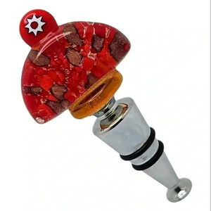 MURANO Glass Top Bottle Stopper Made In Italy